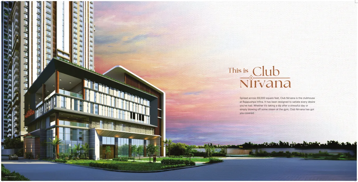Club Nirvana clubhouse at Rajapushpa Infina in Manchirevula, Hyderabad