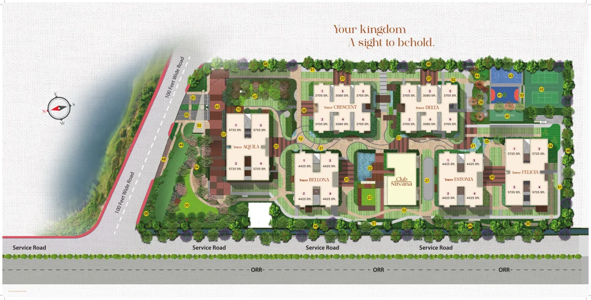 Master plan of Rajapushpa Infina in Manchirevula, Hyderabad